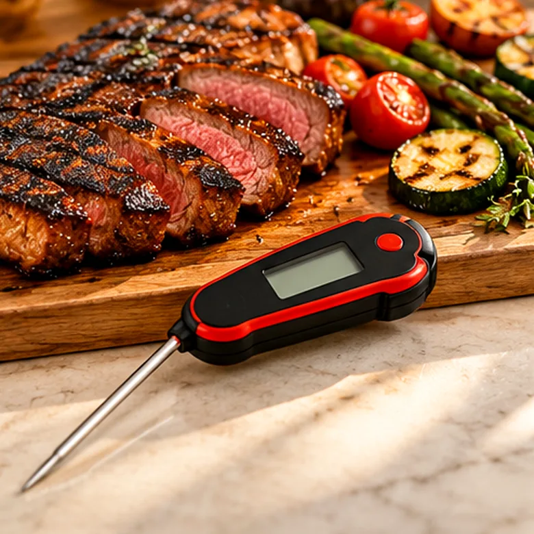 Illustrative AI-generated scene showing the general type of ThermoPro TP19H Meat Thermometer; not the exact manufacturer product.
